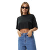 Afends Womens Slay Cropped Hemp Oversized T-Shirt - Black