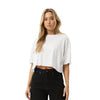 Afends Womens Slay Cropped Hemp Oversized T-Shirt - White