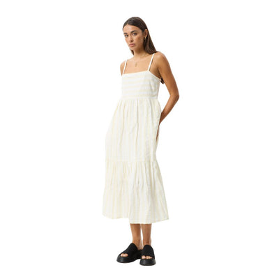 Afends Womens Splice Dress - White Lemon Grass