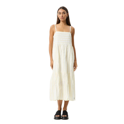 Afends Womens Splice Dress - White Lemon Grass