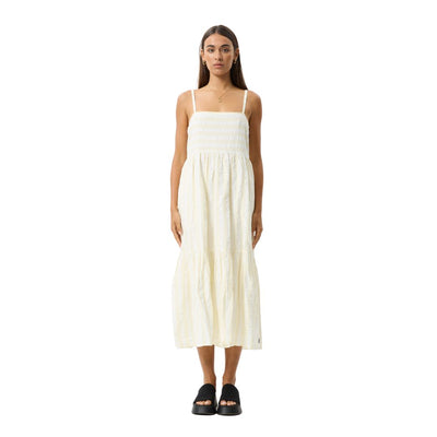 Afends Womens Splice Dress - White Lemon Grass