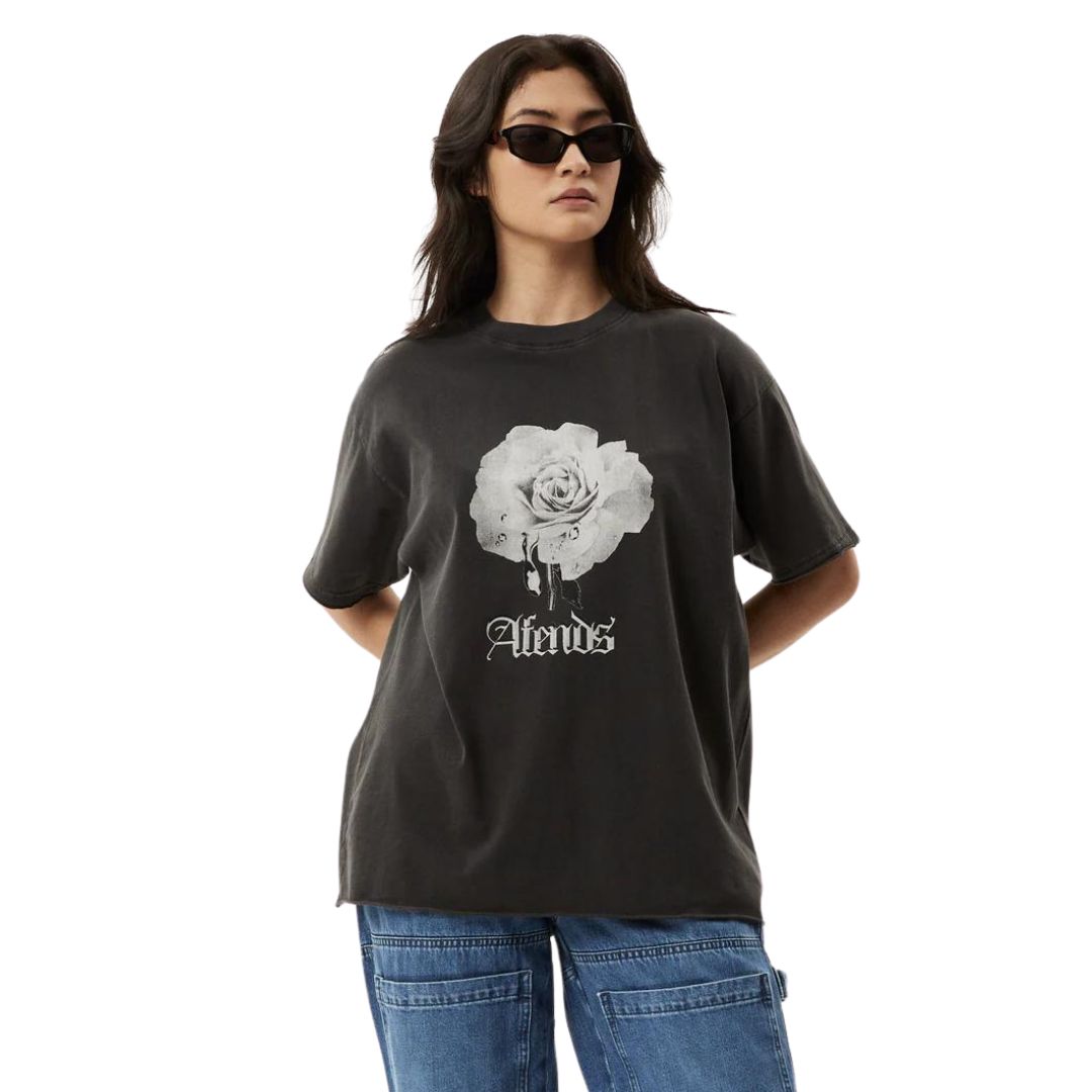 Afends Womens Sweet Juliet Oversized T-Shirt - Stone Black