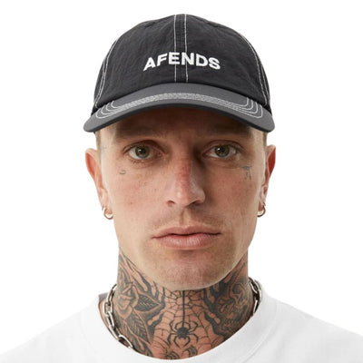 Afends Vinyl Unisex Recycled Six Panel Cap - Black