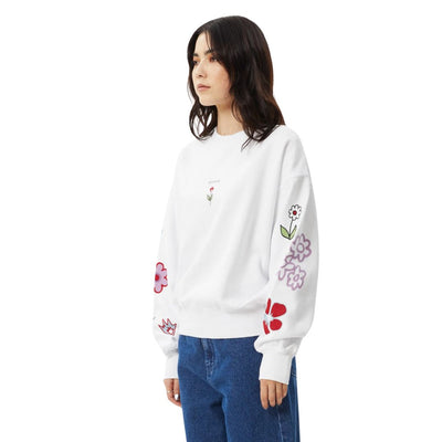 Afends Womens Flourish Recycled Crew Neck - White