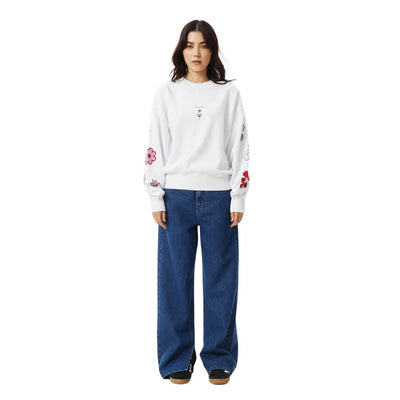 Afends Womens Flourish Recycled Crew Neck - White