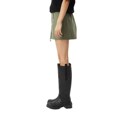 Afends Womens Fraser Recycled Utility Mini Skirt - Olive