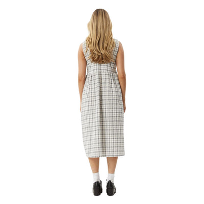 Afends Womens Leo Check Midi Dress - Black / White