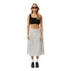 Afends Womens Leo Check Midi Skirt - Black / White