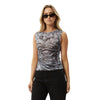 Afends Womens Silver Lining Recycled Sheer Tank - Chrome