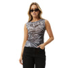 Afends Womens Silver Lining Recycled Sheer Tank - Chrome