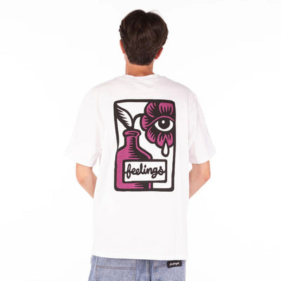 And Feelings Flower T-Shirt - White / Purple