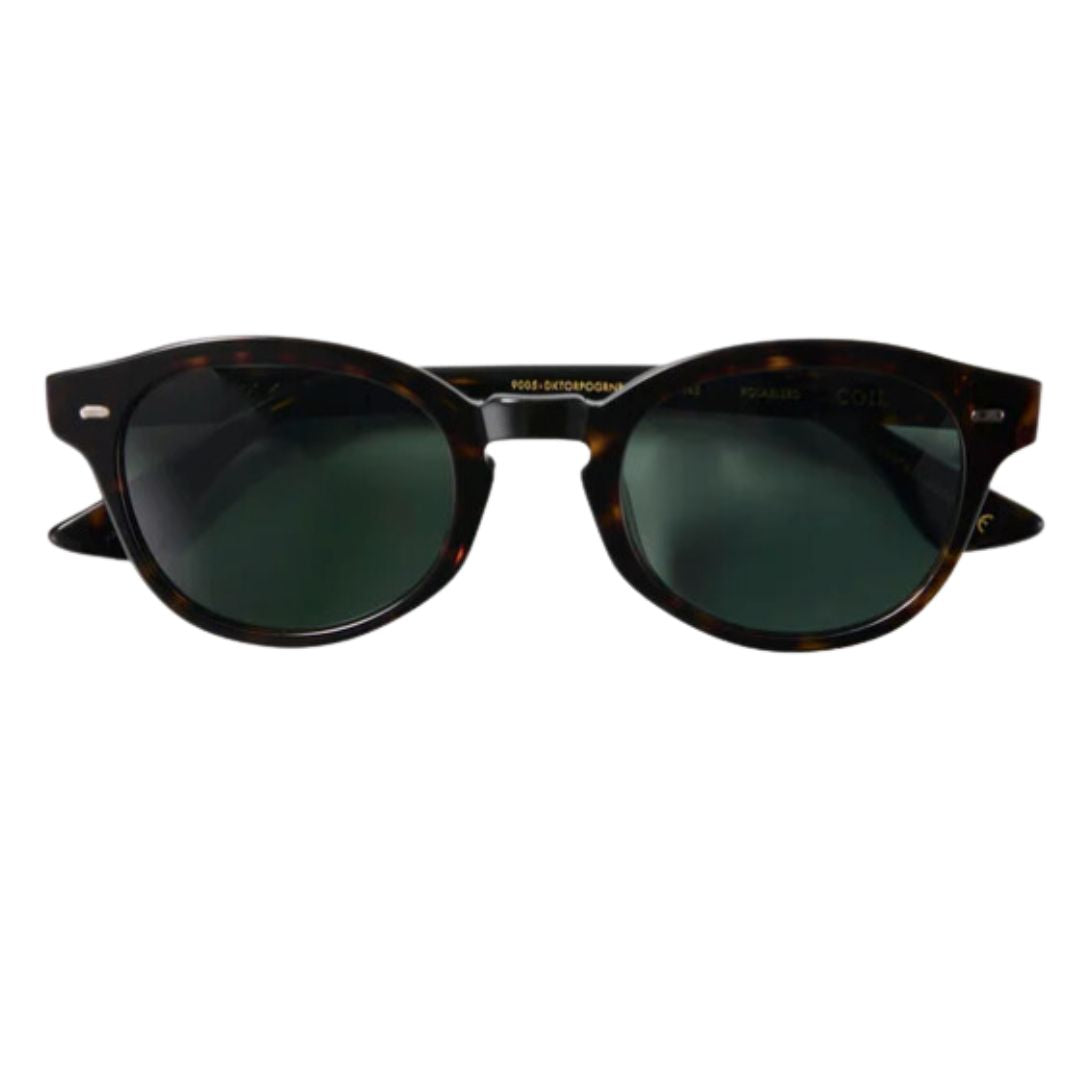 Epøkhe Coil Sunglasses - Dark Tortoise Polished / Green Polarised