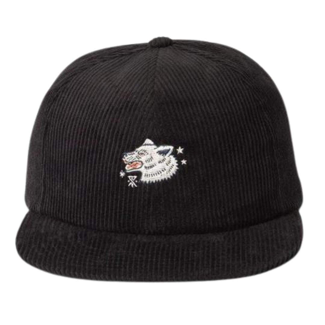 Roark Campover Corduroy Strapback Hat - Black / Wolf