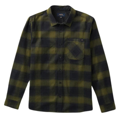 Roark Crossroads Long Sleeve Flannel Shirt - Dark Military Plaid