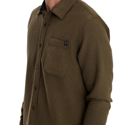 Roark Crossroads Long Sleeve Flannel Shirt - Dark Military