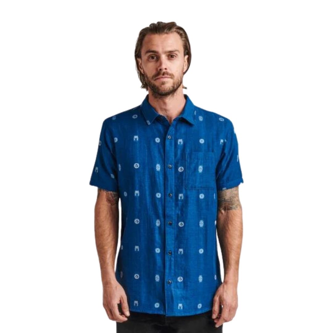 Roark Journey Sunburst Dobby Short Sleeve Shirt - Indigo